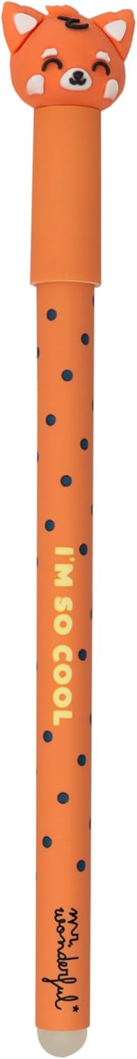Stylo effaçable Mr Wonderful - Panda roux - bleu - pointe moyenne
