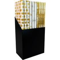 CLAIREFONTAINE Rouleau papier cadeau Premium - 2 x 0,7 m - 80 g / m² - 6  motifs assortis sous film - Blanc