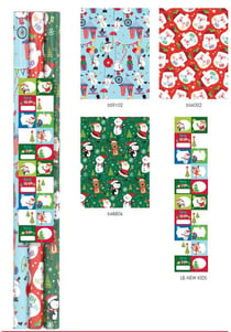 Lot de 3 rouleaux de papier cadeau Kids + 20 étiquettes