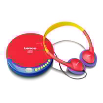 Lecteur CD portable pour enfants avec casque CD-021KIDS - Lenco - Multicolore