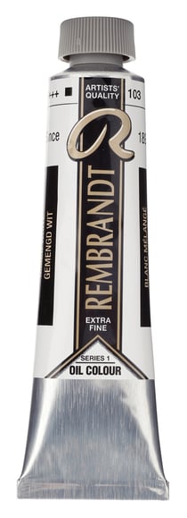 Peinture à l'huile Rembrandt en tube de 40 ml - Royal Talens - Extra-fine - Blanc mélangé