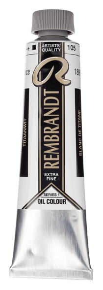 Peinture à l'huile Rembrandt en tube de 40 ml - Royal Talens - Extra-fine - Blanc de titane