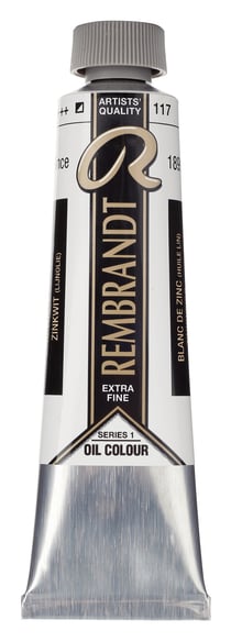 Peinture à l'huile Rembrandt en tube de 40 ml - Royal Talens - Extra-fine - Blanc de zinc