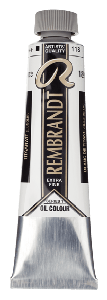 Peinture à l'huile Rembrandt en tube de 40 ml - Royal Talens - Extra-fine - Blanc de titane huile de lin