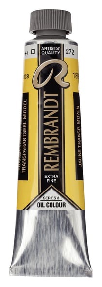 Peinture à l'huile Rembrandt en tube de 40 ml - Royal Talens - Extra-fine - Jaune moyen