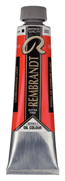Peinture à l'huile Rembrandt en tube de 40 ml - Royal Talens - Extra-fine - Rouge de cadmium clair
