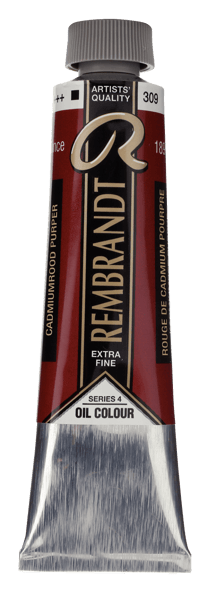 Peinture à l'huile Rembrandt en tube de 40 ml - Royal Talens - Extra-fine - Rouge de cadmium pourpre