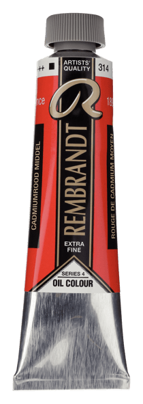 Peinture à l'huile Rembrandt en tube de 40 ml - Royal Talens - Extra-fine - Rouge de cadmium moyen