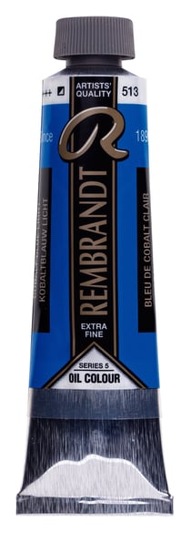 Peinture à l'huile Rembrandt en tube de 40 ml - Royal Talens - Extra-fine - Bleu de cobalt clair
