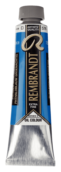 Peinture à l'huile Rembrandt en tube de 40 ml - Royal Talens - Extra-fine - Bleu phtalo verdâtre
