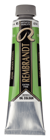 Peinture à l'huile Rembrandt en tube de 40 ml - Royal Talens - Extra-fine - Vert permanent moyen