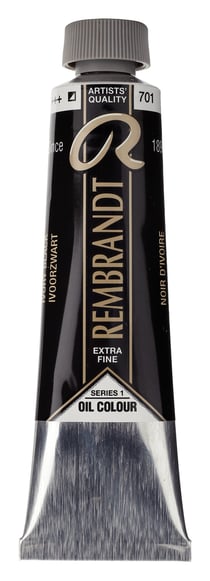 Peinture à l'huile Rembrandt en tube de 40 ml - Royal Talens - Extra-fine - Noir ivoire