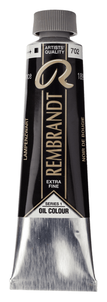 Peinture à l'huile Rembrandt en tube de 40 ml - Royal Talens - Extra-fine - Noir de bougie