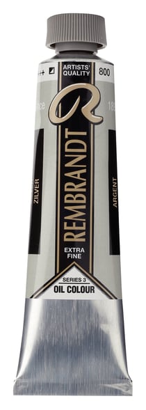 Peinture à l'huile Rembrandt en tube de 40 ml - Royal Talens - Extra-fine - Argent