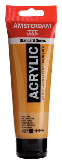 Tube 120 ml de peinture acrylique Royal Talens - Amsterdam - Ocre Jaune