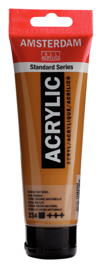 Tube 120 ml de peinture acrylique Royal Talens - Amsterdam - Terre Sienne Naturelle