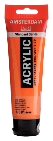 Tube 120 ml de peinture acrylique Royal Talens - Amsterdam - orange azo