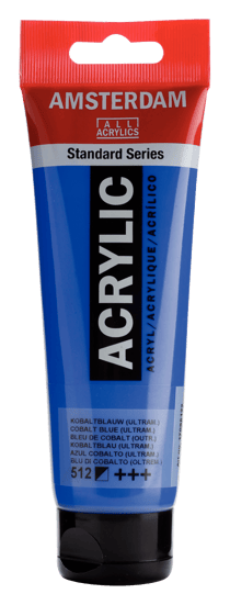 Tube 120 ml de peinture acrylique Royal Talens - Amsterdam - Bleu De Cobalt