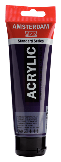 Tube 120 ml de peinture acrylique Royal Talens - Amsterdam - Violet Bleu Permanent