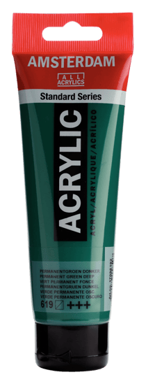 Tube 120 ml de peinture acrylique Royal Talens - Amsterdam - Vert Permanent Foncé
