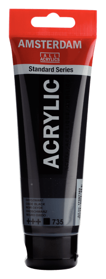 Tube 120 ml de peinture acrylique Royal Talens - Amsterdam - Noir Oxyde