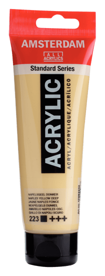 Tube 120 ml de peinture acrylique Royal Talens - Amsterdam - Jaune Naples Foncé