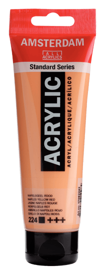 Tube 120 ml de peinture acrylique Royal Talens - Amsterdam - Jaune Naples Rouge