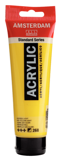 Tube 120 ml de peinture acrylique Royal Talens - Amsterdam - Jaune Azo Clair