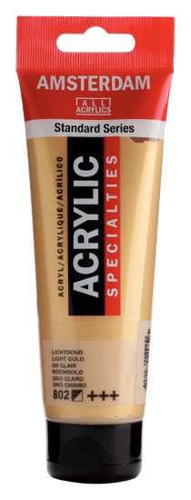 Tube 120 ml de peinture acrylique Royal Talens - Amsterdam - Or Clair