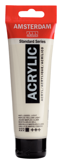 Tube 120 ml de peinture acrylique Royal Talens - Amsterdam - Jaune De Naples Clair