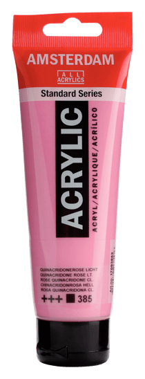 Tube 120 ml de peinture acrylique Royal Talens - Amsterdam - Rose Quinacridone Clair