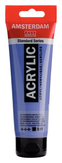Tube 120 ml de peinture acrylique Royal Talens - Amsterdam - Outremer Violet Clair