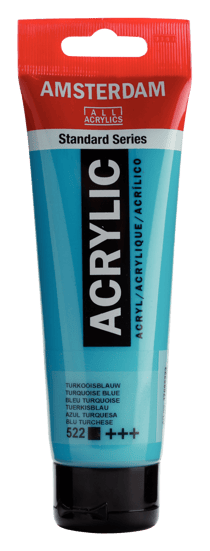 Tube 120 ml de peinture acrylique Royal Talens - Amsterdam - Bleu Turquoise