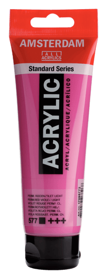 Tube 120 ml de peinture acrylique Royal Talens - Amsterdam - violet rouge permanent