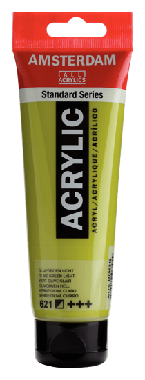 Tube 120 ml de peinture acrylique Royal Talens - Amsterdam - Vert Olive Clair