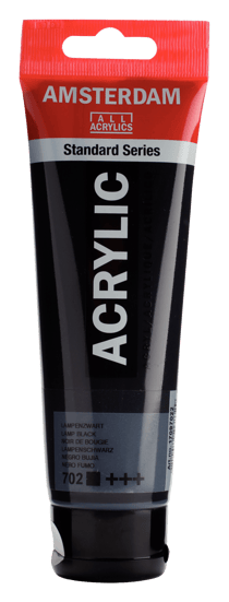 Tube 120 ml de peinture acrylique Royal Talens - Amsterdam - Noir De Bougie