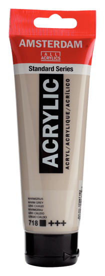 Tube 120 ml de peinture acrylique Royal Talens - Amsterdam - Gris Chaud