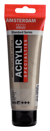 Tube 120 ml de peinture acrylique Royal Talens - Amsterdam - Etain