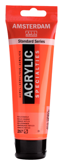 Tube 120 ml de peinture acrylique Royal Talens - Amsterdam - Orange Reflex