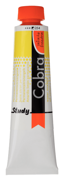 Tube 40 ml de peinture à l'huile Royal Talens - Cobra Study - jaune citron parmanent - Étude