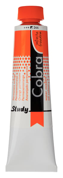 Tube 40 ml  de peinture à l'huile Royal Talens - Cobra Study - orange permanent - Étude