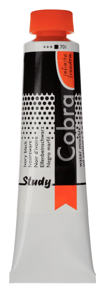 Tube 40 ml de peinture à l'huile Royal Talens - Cobra Study - noir d'ivoire - Étude