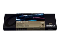 Lot de 15 crayons de cire - Rembrandt - pastel doux - couleurs foncées assorties