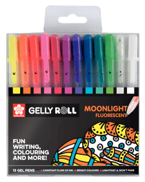 Set de 12 crayons gel Gelly Roll Moonlight fluorescent