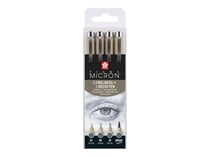 Sakura Pigma Micron - Ensemble de stylo-brosse et crayon fin - gris clair