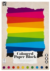Bloc de 20 feuilles unies Craft Id - Multicolore - 24 x 34 cm - 120/220 g/m²