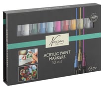 Lot de 10 marqueurs de peinture acrylique pointe moyenne - Gonge - Couleurs assorties - Nassau