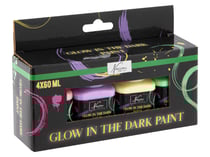 Lot de 4 pots 60 ml de peinture acrylique Nassau - Glow in the dark