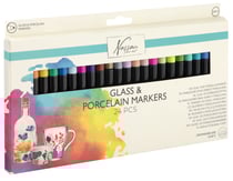 Lot de 24 feutres pour verre et porcelaine pointe moyenne - Gonge - Nassau