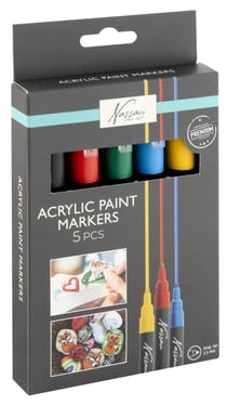 Lot de 5 marqueurs acryliques pointe moyenne - Gonge - Nassau